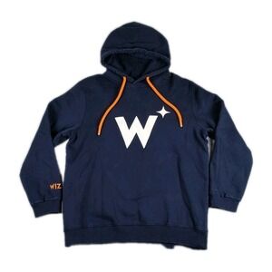T Fictor  Wiz Pullover W Center Logo Heavyweight Hoodie Mens XL Navy Blue
